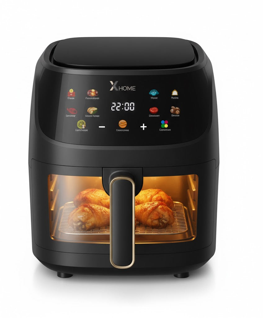 Freidora de Aire Digital X-Home XF-228D 10 LT Negra Antiadherente Pantalla Táctil