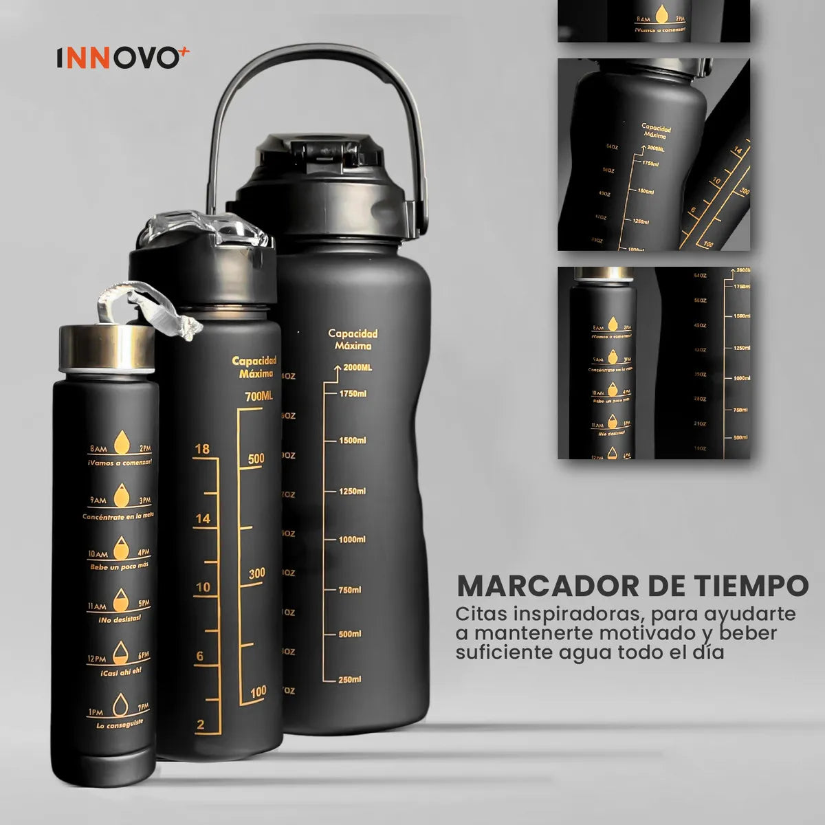 Termo Botilito Plastico Libre Bpa 3 En 1 Fit 2 Litros / 1 Litro / 330m