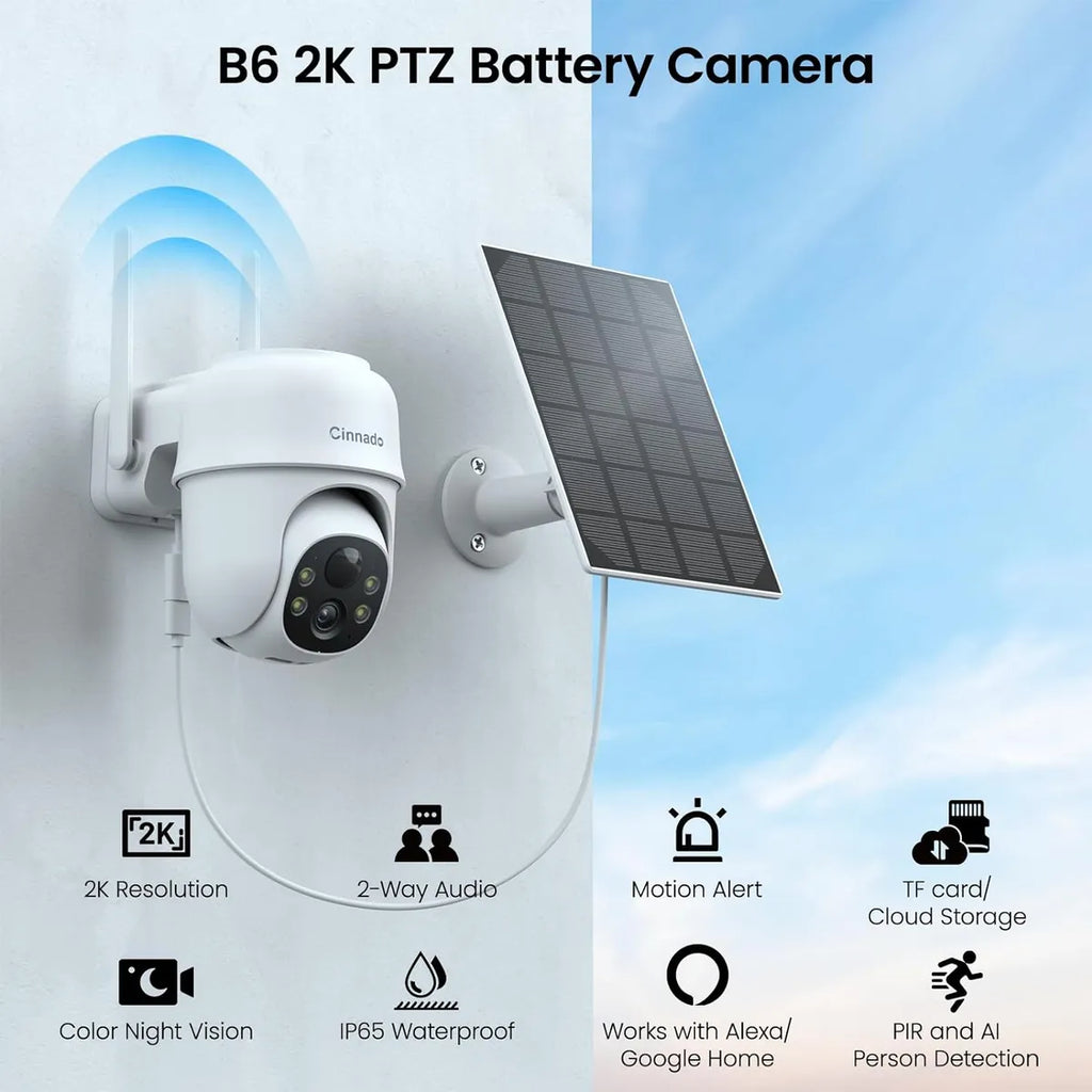 Cámara De Seguridad Inalámbrica, C/panel Solar Cinnado Wi-fi