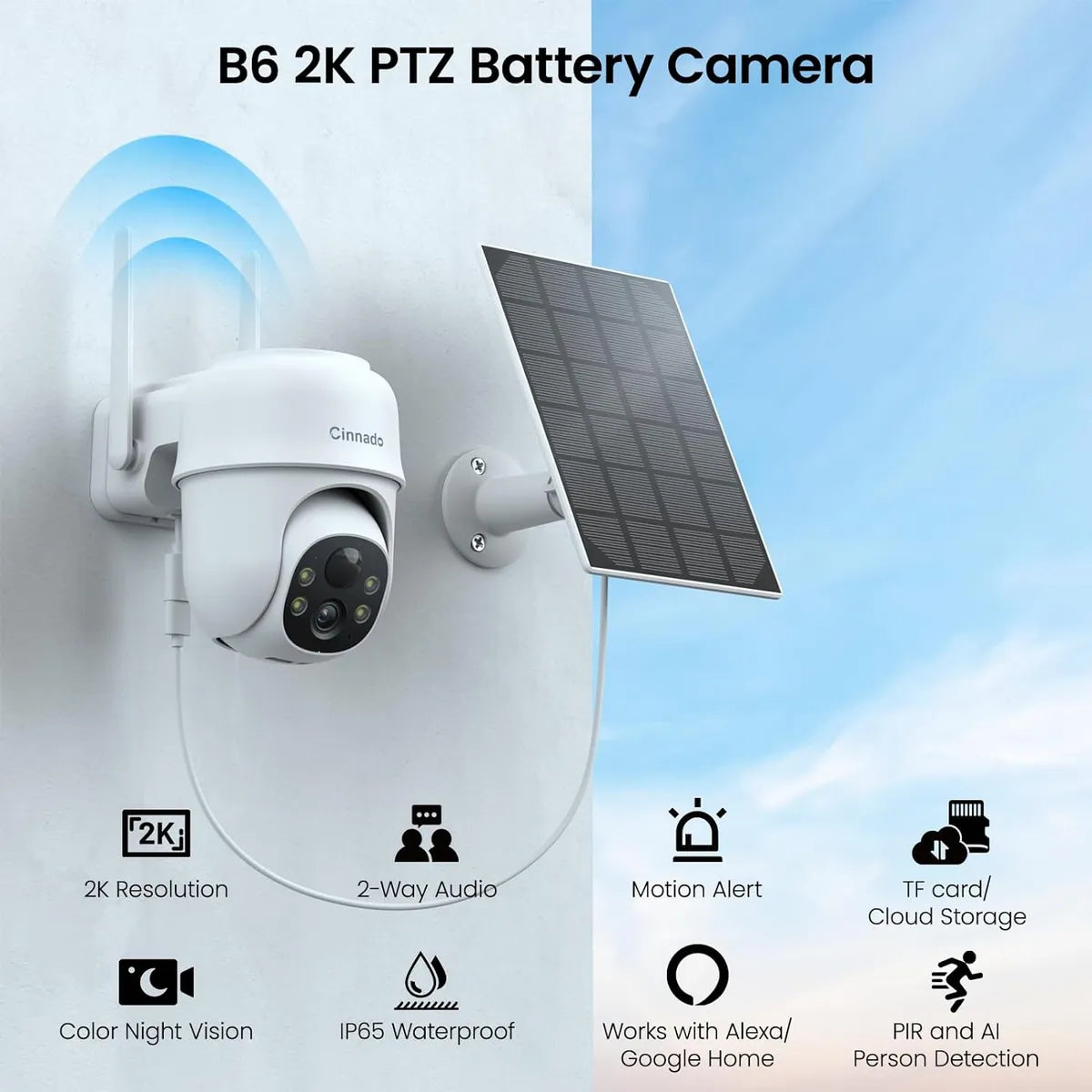 Cámara De Seguridad Inalámbrica, C/panel Solar Cinnado Wi-fi