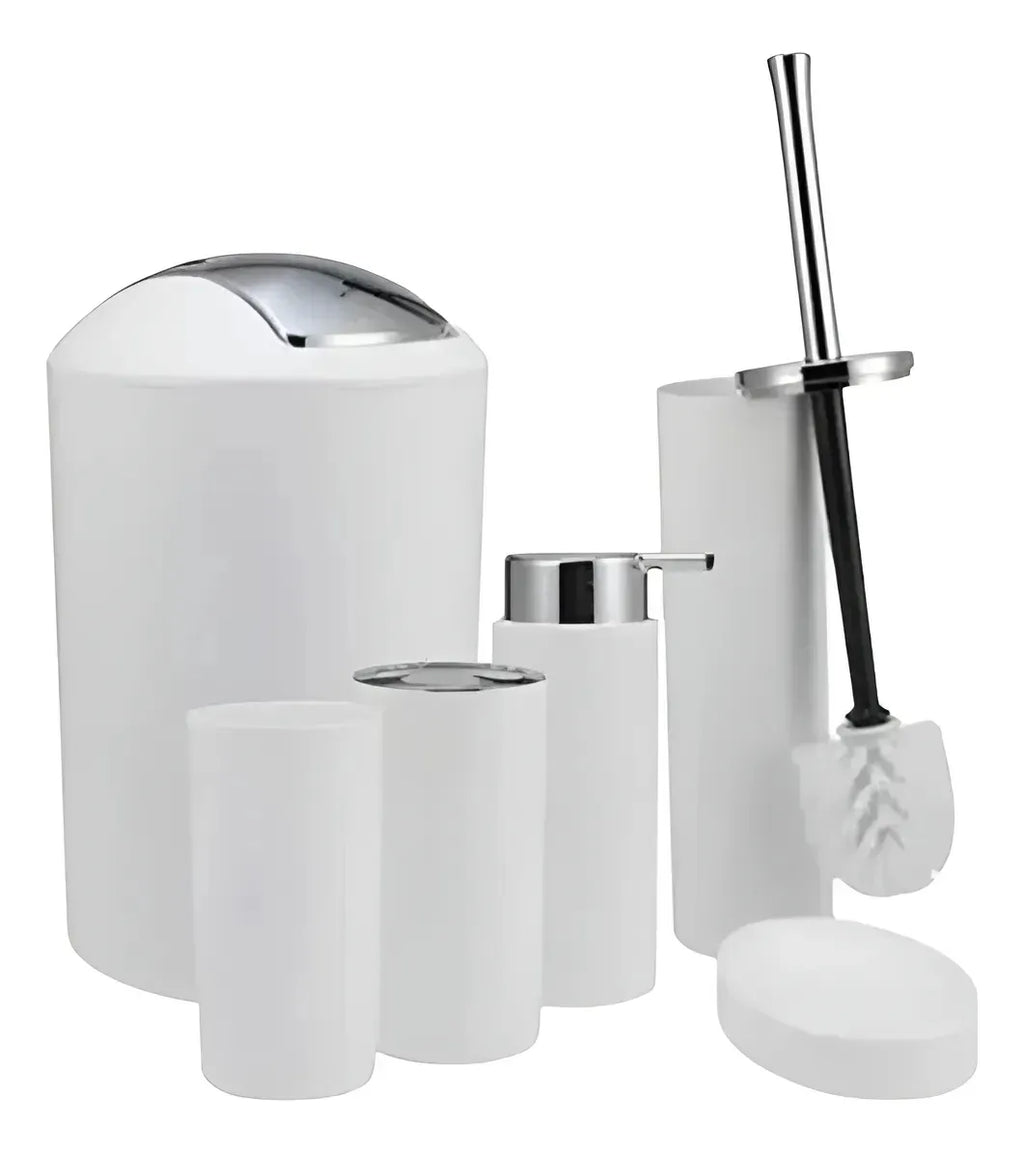 Kit Accesorios Baño 6 Pzs Jabonera Cepillo Resistente