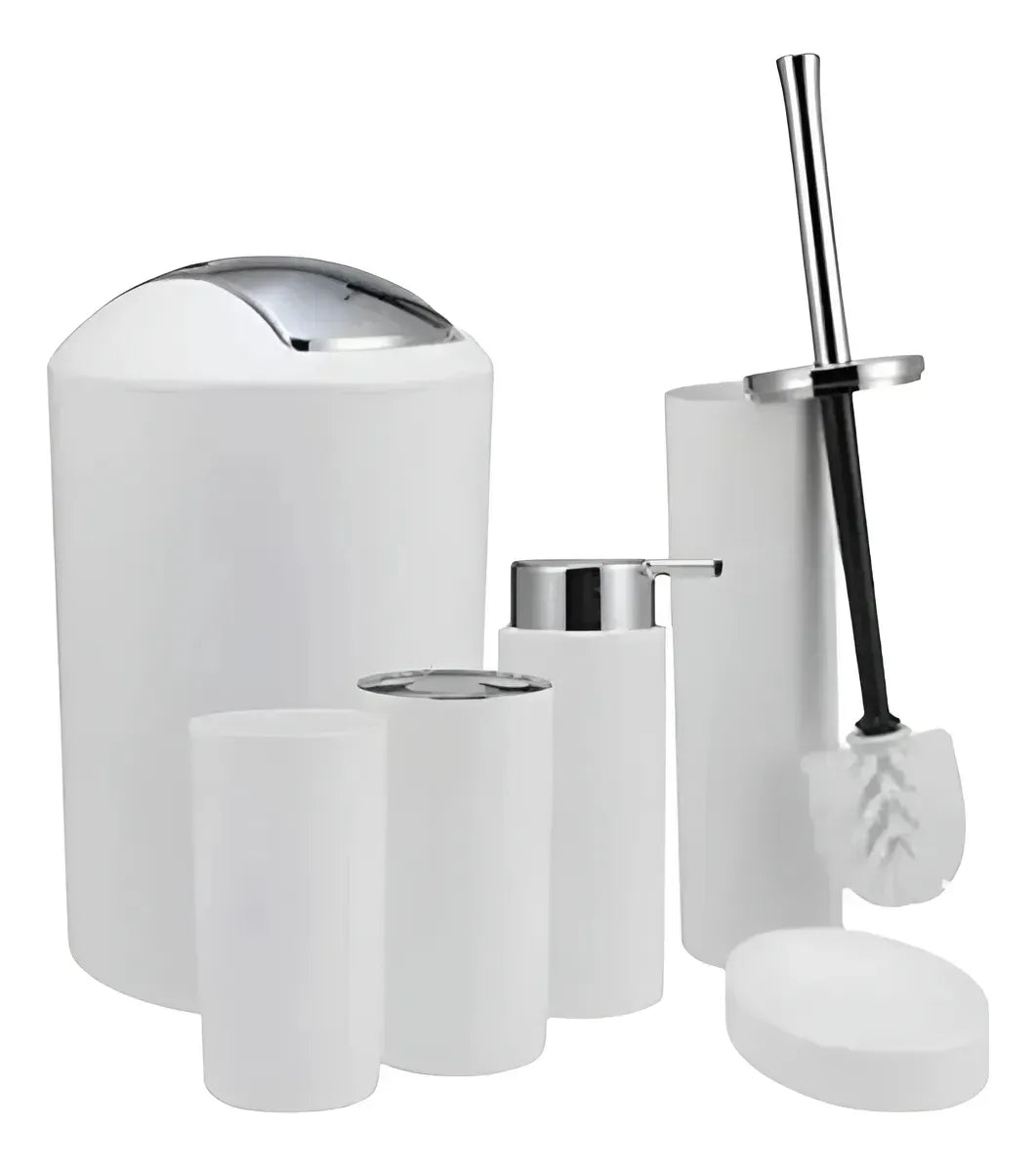 Kit Accesorios Baño 6 Pzs Jabonera Cepillo Resistente