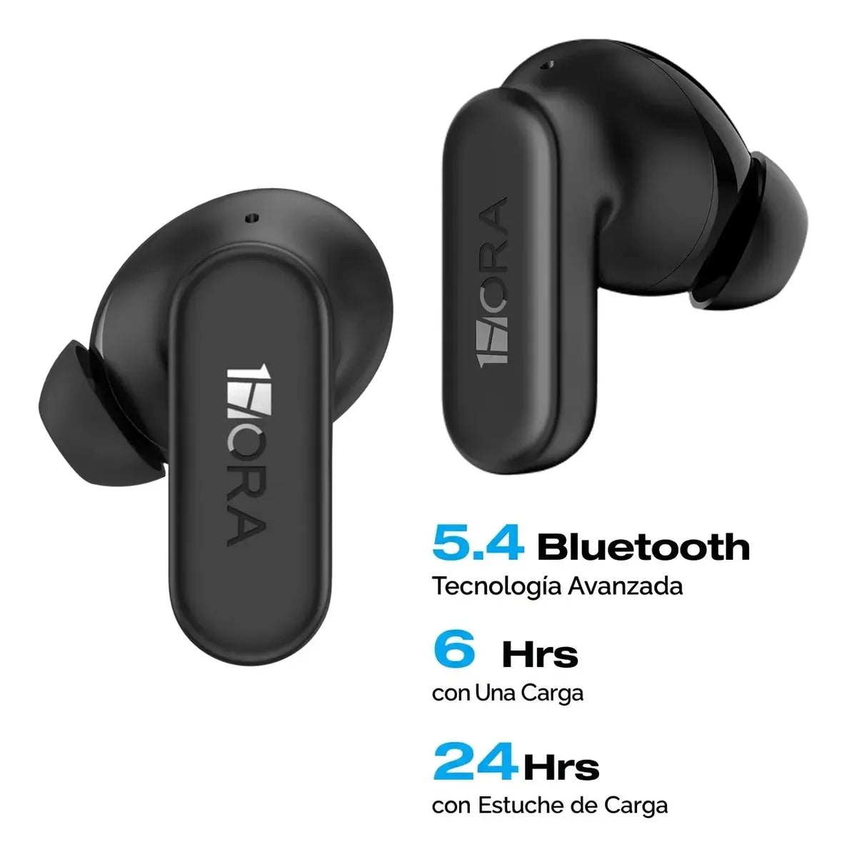 Audífonos Inalámbricos Bluetooth 1hora Aut214 Color Negro Negro