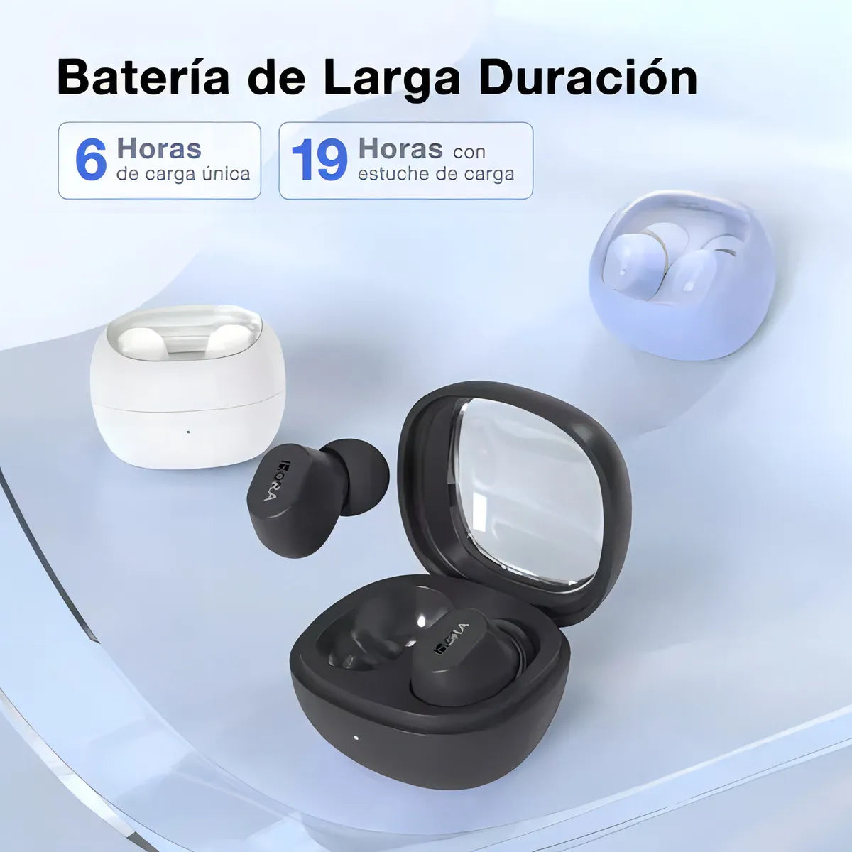 Auriculares intraurales inalámbricos Bluetooth 5.3 AUT208b de 1 hora, color blanco