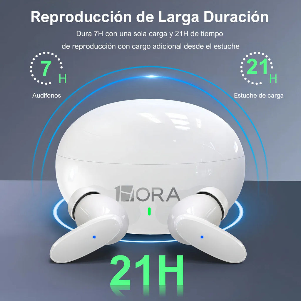 Fone de ouvido in-ear sem fio 1Hora Bluetooth AUT205 AUT205N blanco