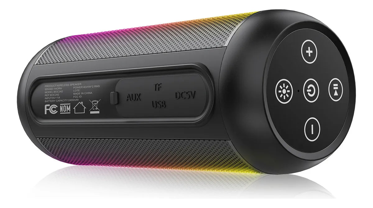 Parlante Bluetooth Portátil 1Hora BOC242 FM Bocina con Luces