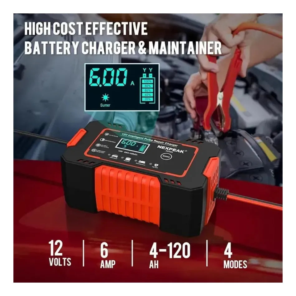Cargador Bateria Portatil Iniciador Carro Moto Pantalla Lcd