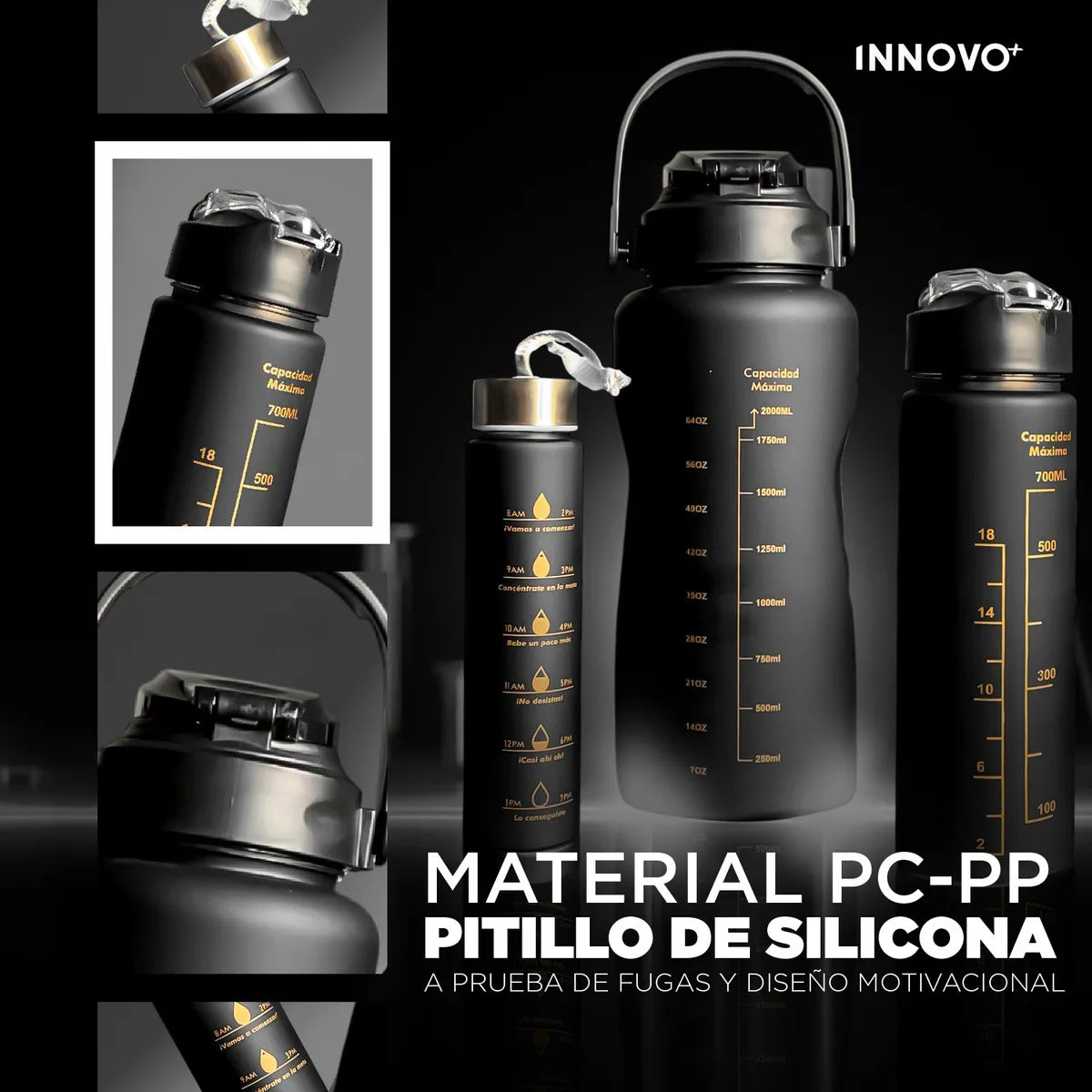Termo Botilito Plastico Libre Bpa 3 En 1 Fit 2 Litros / 1 Litro / 330m