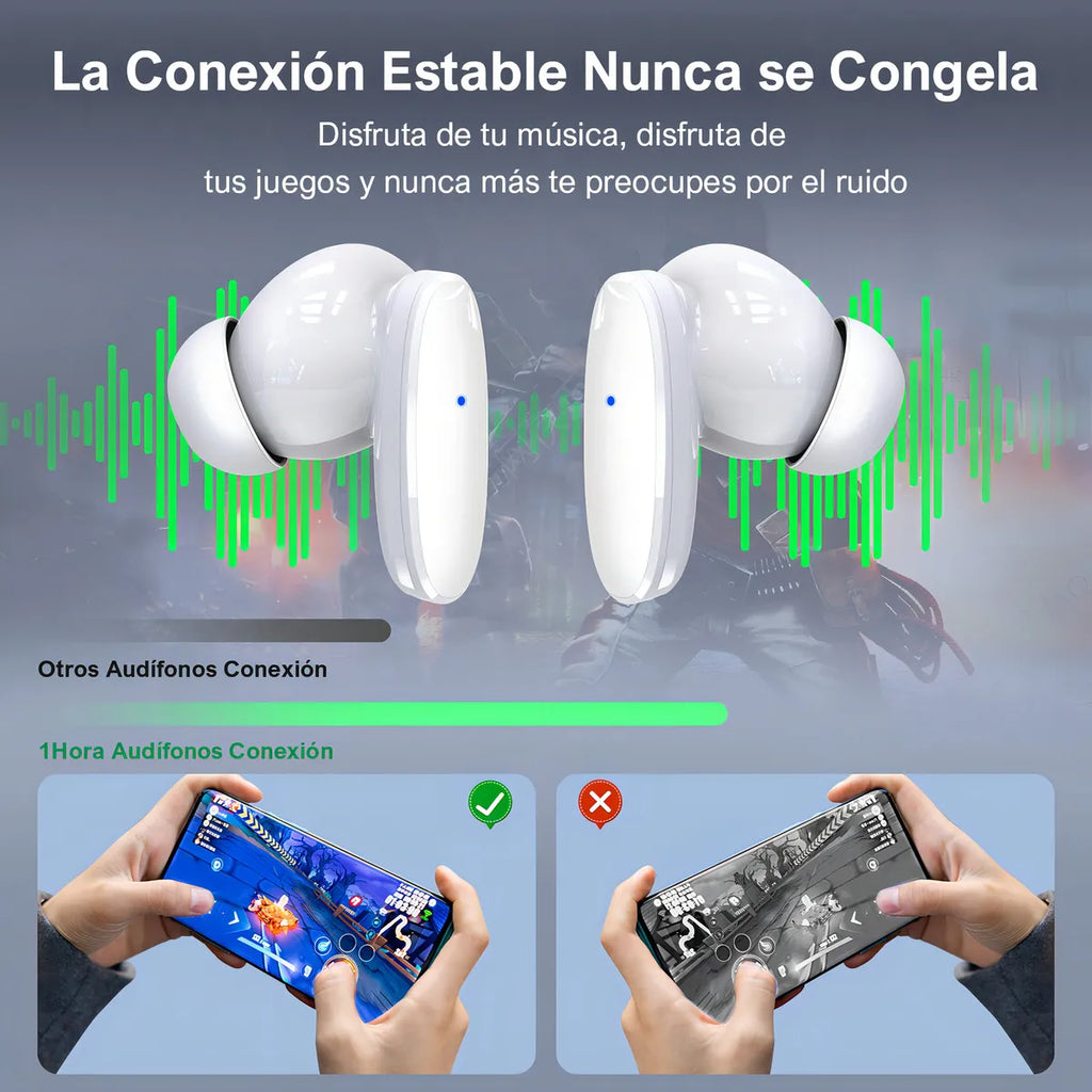 Fone de ouvido in-ear sem fio 1Hora Bluetooth AUT205 AUT205N blanco