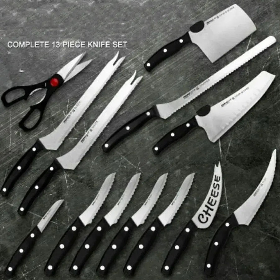 Juego Set De Cuchillos Cortes Profesionales Mibacle 13 Pz