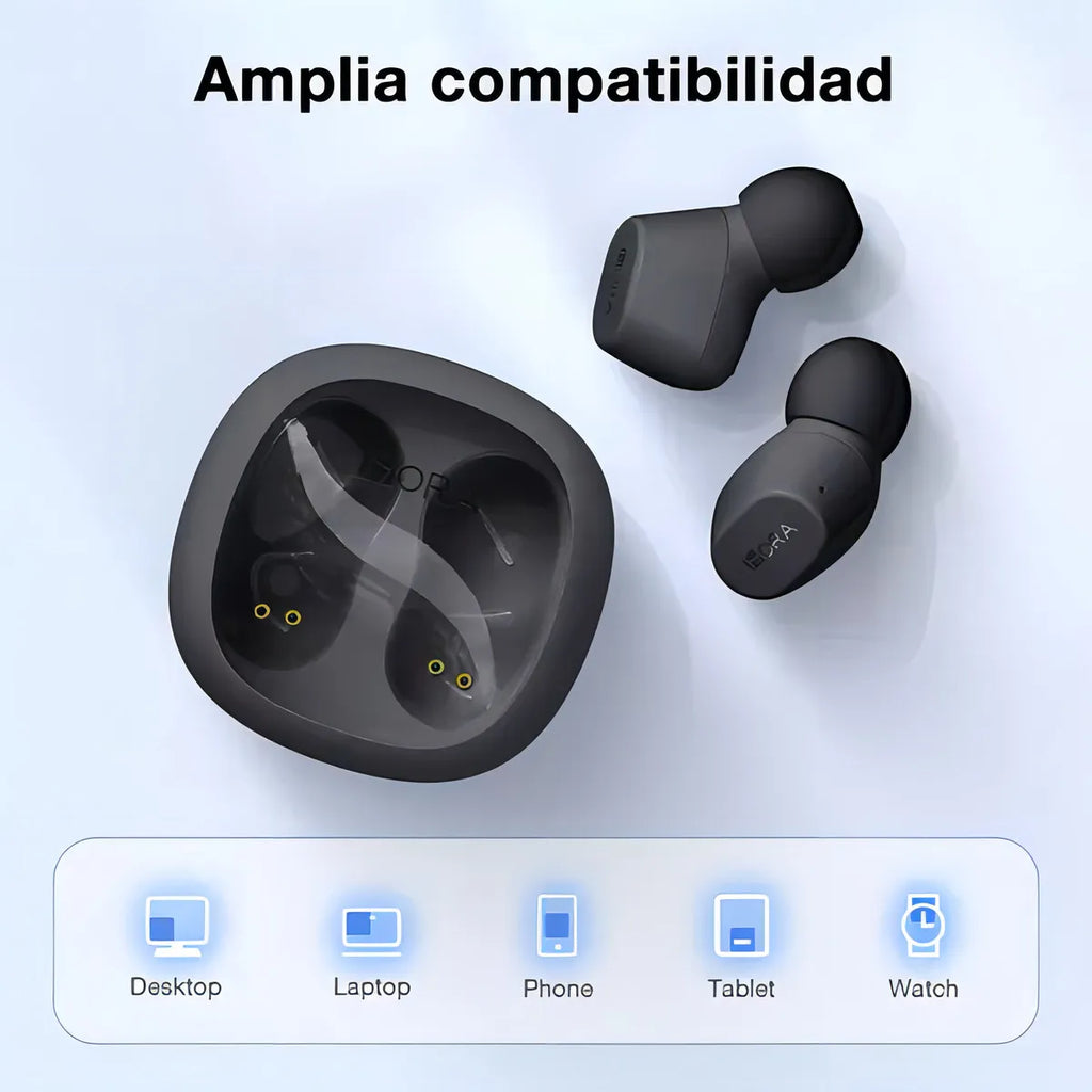 Auriculares intraurales inalámbricos Bluetooth 5.3 AUT208b de 1 hora, color blanco