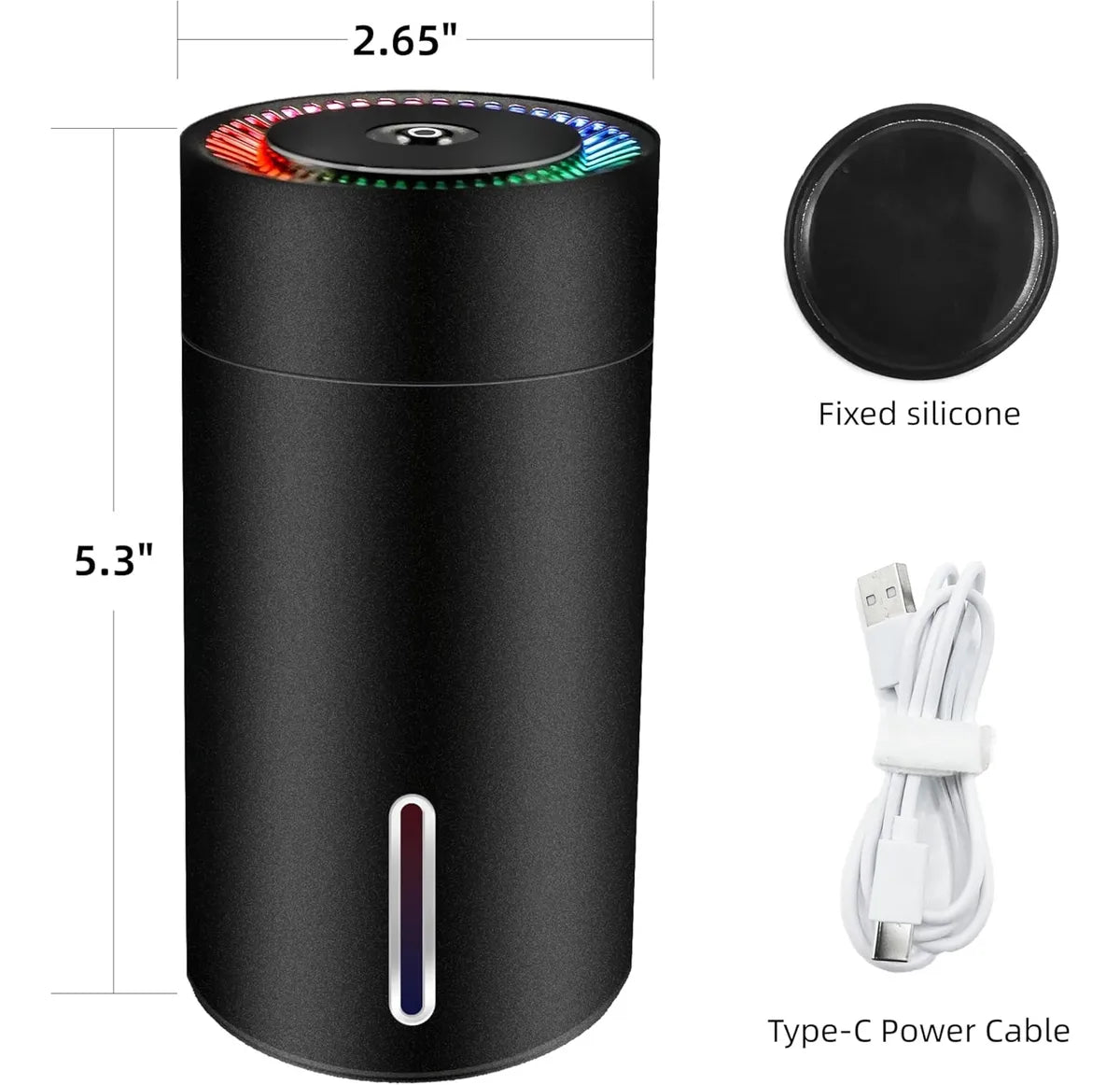 Humidificador Erradicador Olor Ambientador Carro Casa Recarg Negro Recargable