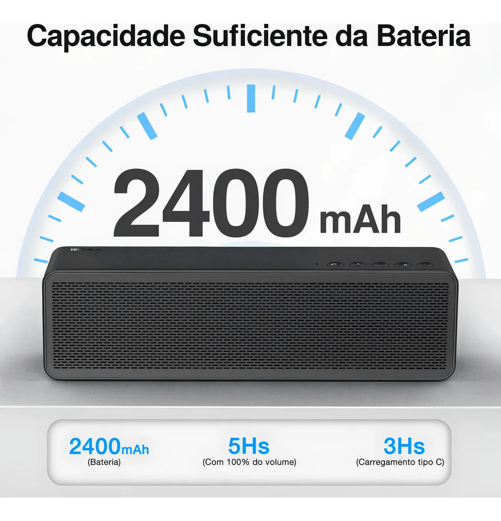 Parlante Bluetooth 1HORA 20w Bocina con Bajos Profundos, Altavoz Inalámbrico