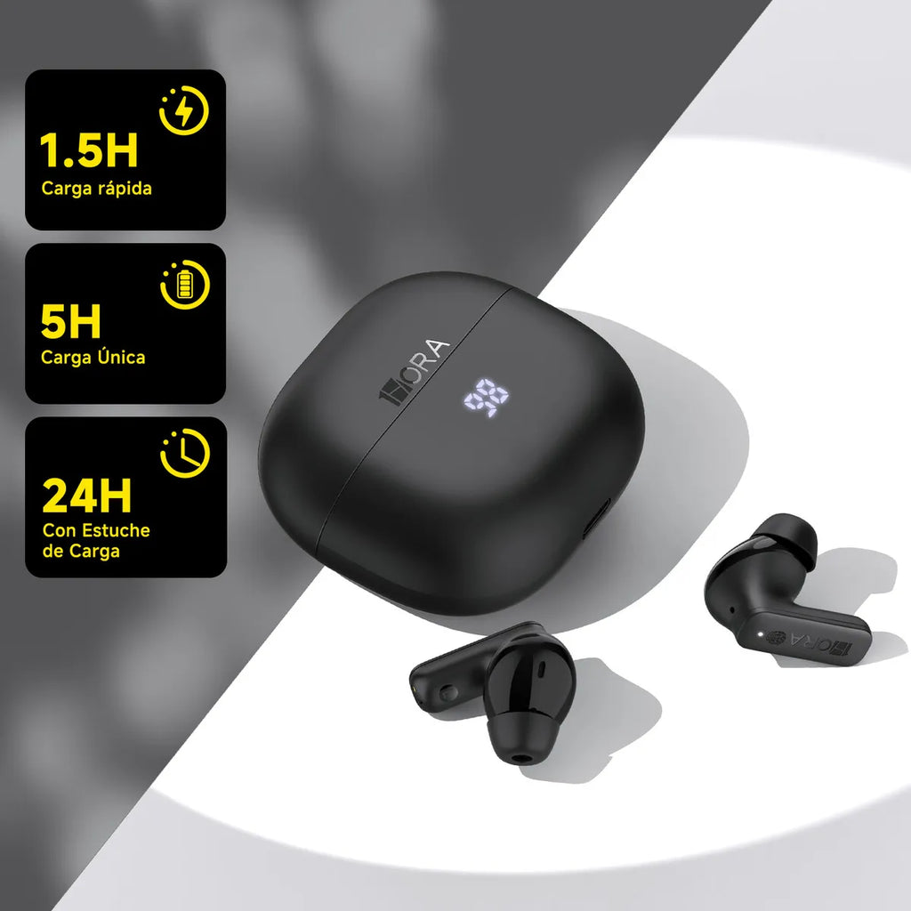 Audífonos Inalambricos 1Hora Aut211 Con Cancelación De Ruido Ambiental Activa, Bluetooth 5.4