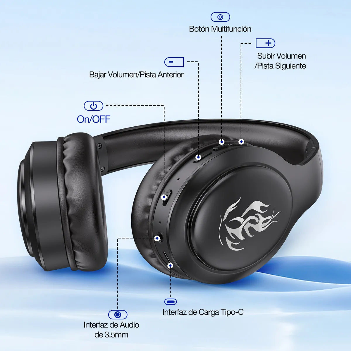 Lo Audífonos Inalámbricos Bluetooth On Ear Headphones 1hora