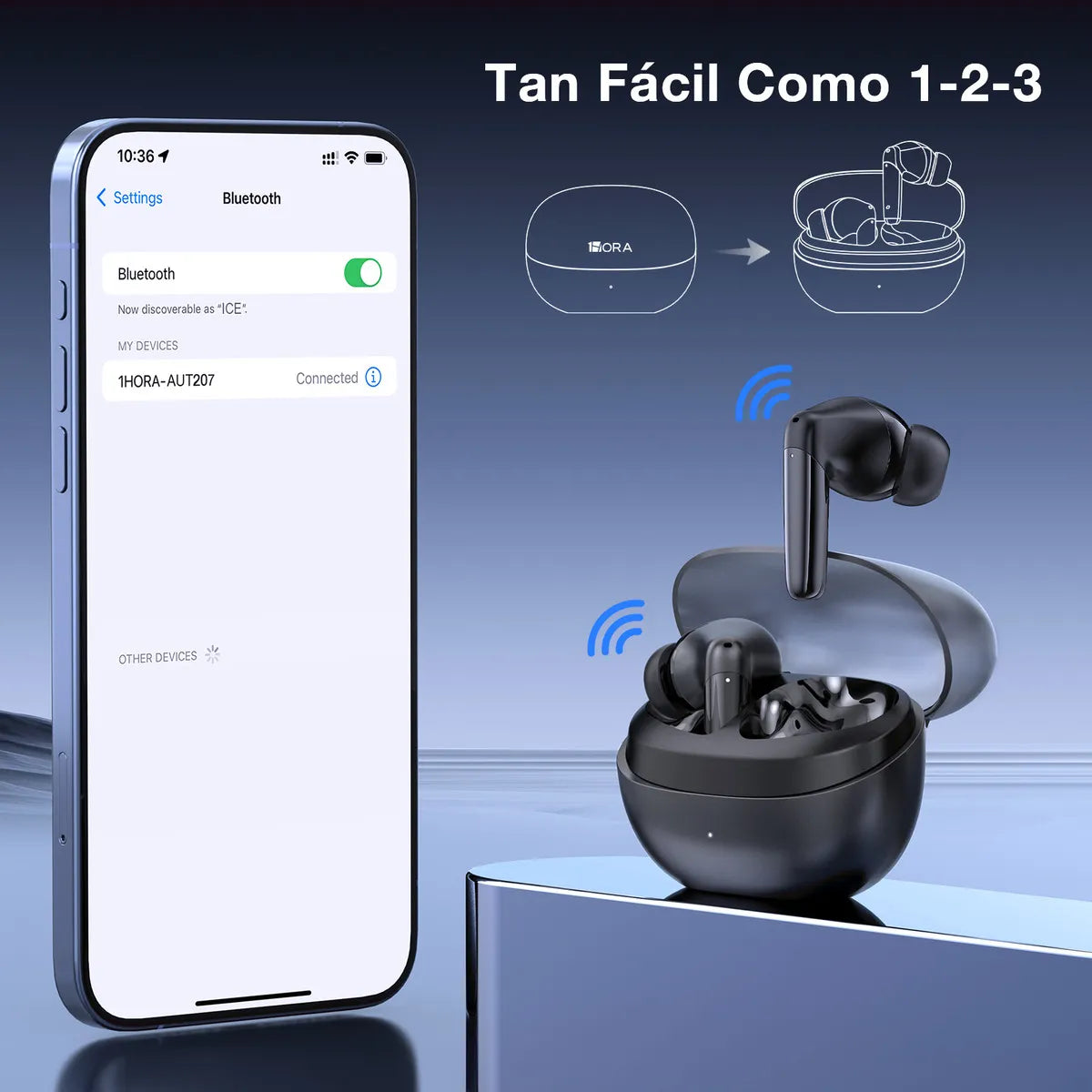 Audífonos In-ear Inalámbricos Bluetooth 1hora Aut207