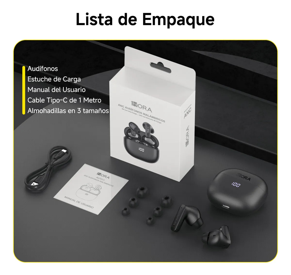 Audífonos Inalambricos 1Hora Aut211 Con Cancelación De Ruido Ambiental Activa, Bluetooth 5.4