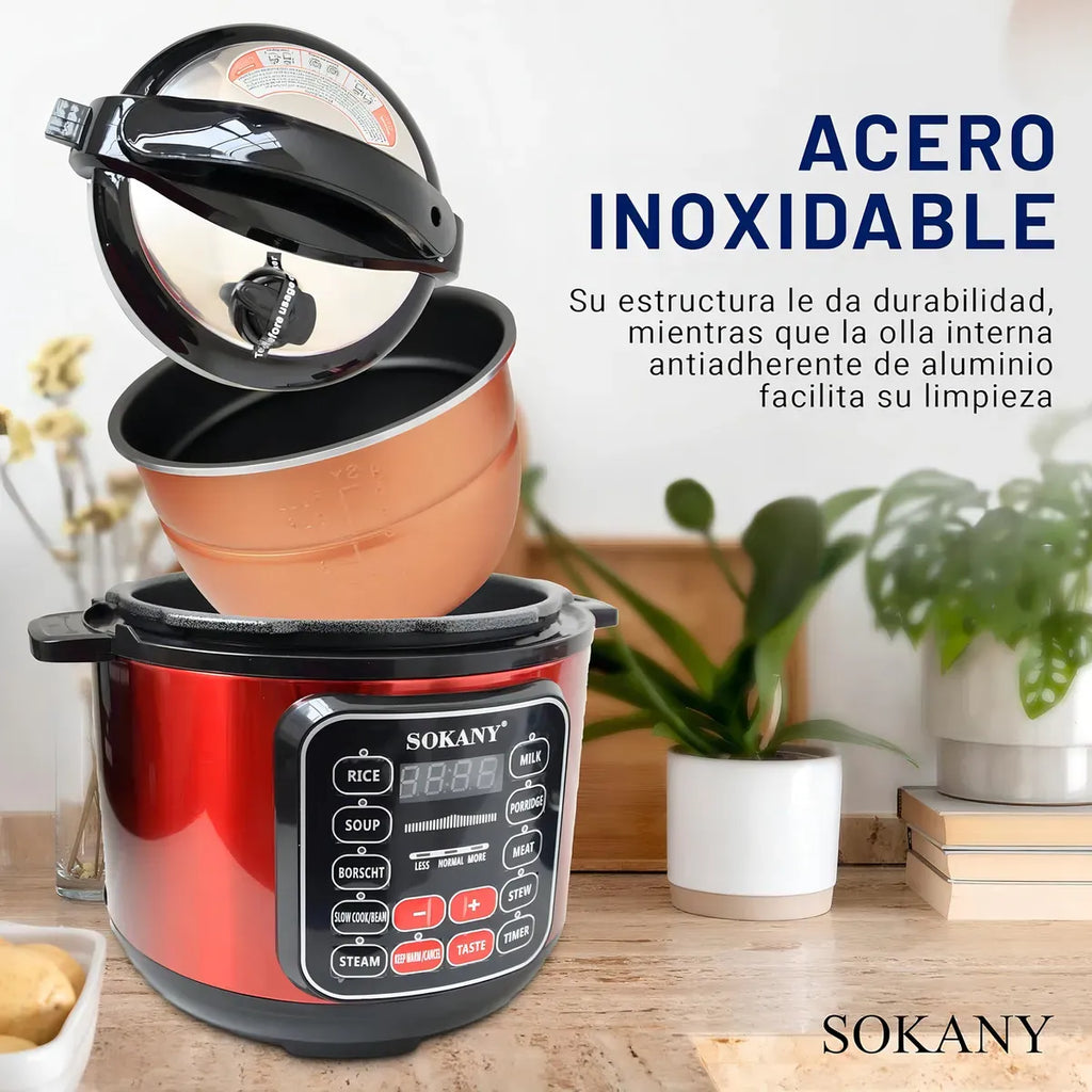 Olla A Presión Eléctrica Multifuncional 5l Sokany 1000w