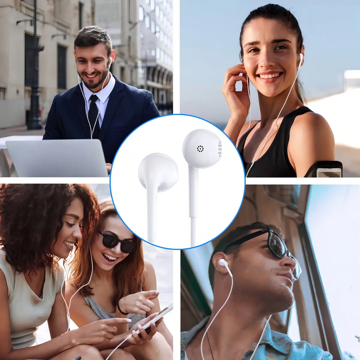 Audífonos In-ear Manos Libres Alámbrico Tipo Usb C Aut124 Color Blanco