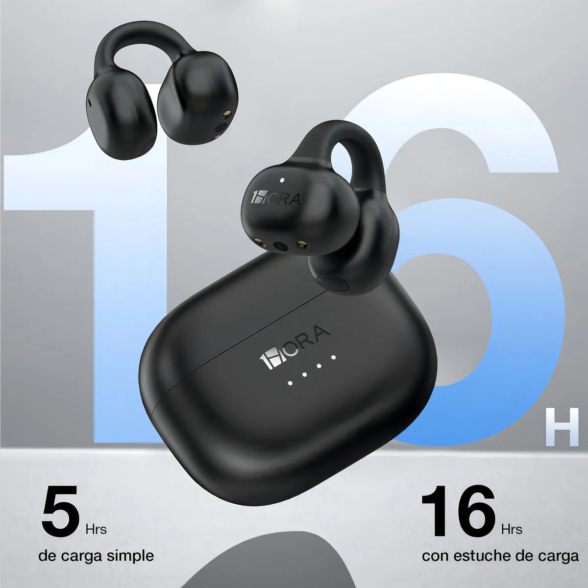 Audifonos Inalambricos Clip-ear 1hora Auriculares Con Luz 4 Luces