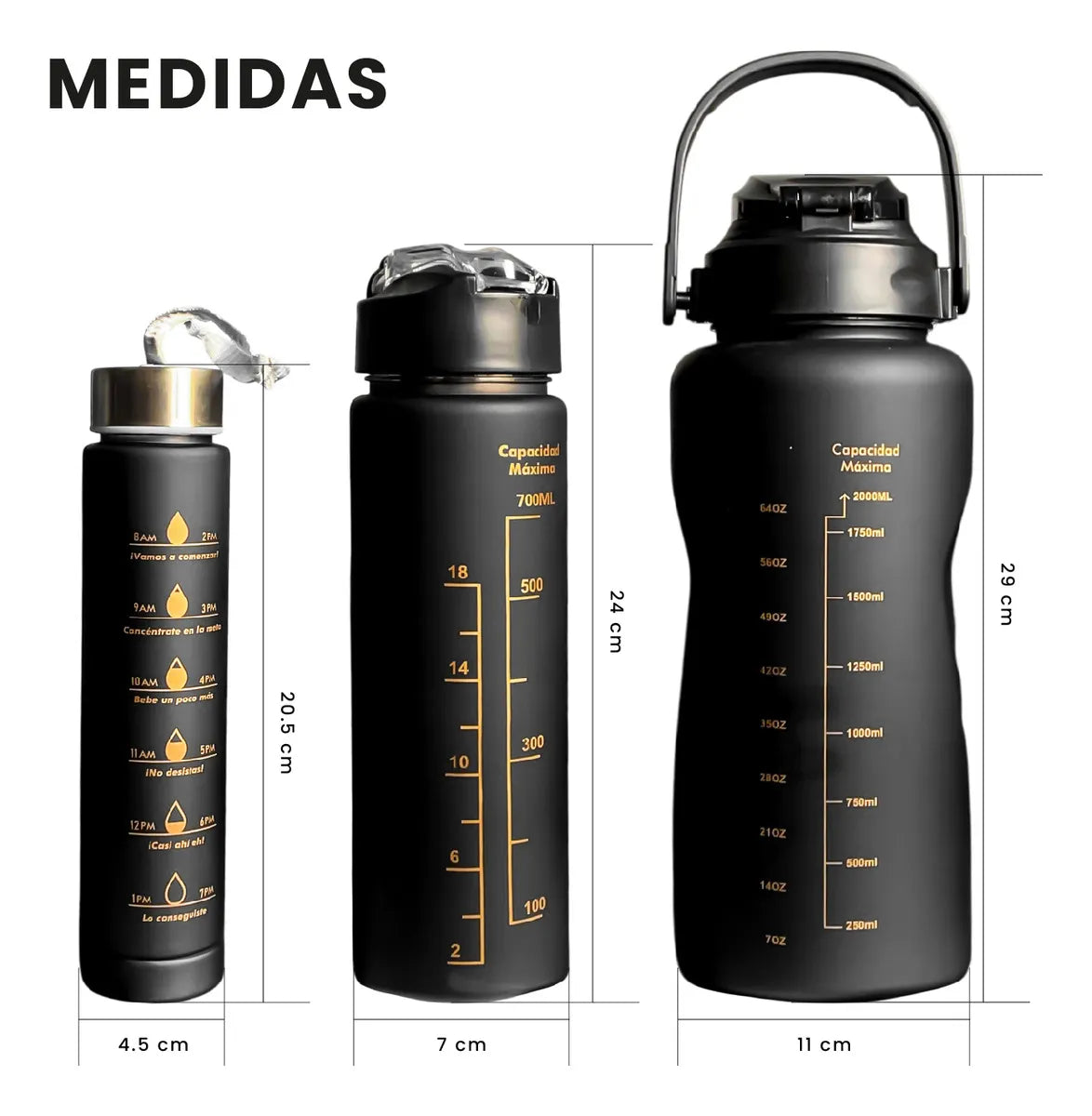 Termo Botilito Plastico Libre Bpa 3 En 1 Fit 2 Litros / 1 Litro / 330m